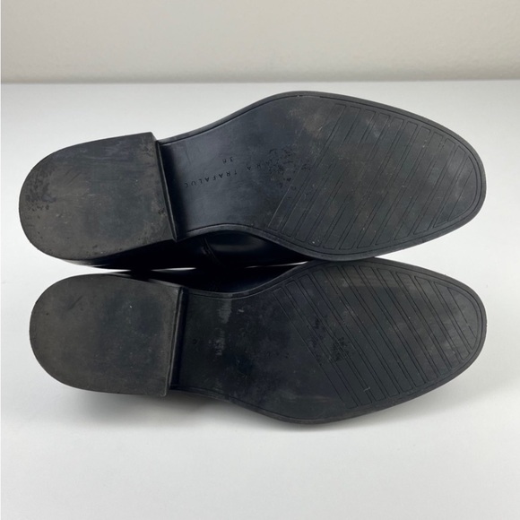 ZARA TRF TRAFALUC Zipped Blucher Vegan Patent Leather Shiny Oxfords Brogues - Picture 13 of 14